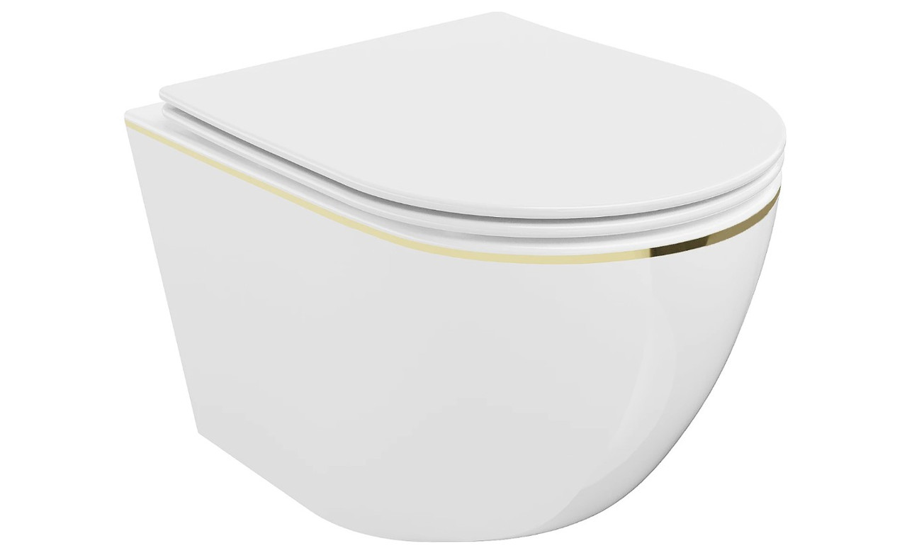 Підвісний унітаз MEXEN LENA WHITE GOLD EDGE *
