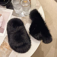 Жіночі капці пухнасті чорні 37