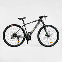 Велосипед Спортивний Corso "X-Force" 29" рама алюмінієва 21", обладнання Shimano Altus, 24 швидкості, вилка MOMA, зібраний на 75%