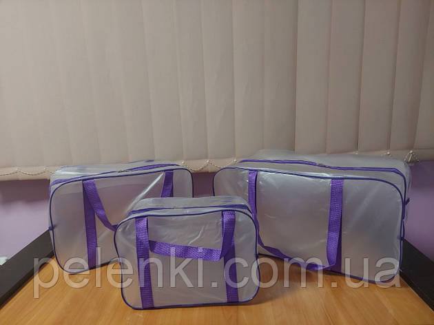 Набір сумок із 3 шт. до пологового будинку матовий фіолетовий, фото 2