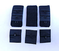 Застібки для бюстгальтерів на тканині 1 чорна