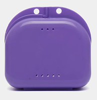 Контейнер для хранения зубных протезов, кап, 78х75х25 мм. фиолетовый