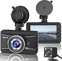 Відеореєстратор IBAYE спереду та ззаду, 1080P Full HD, подвійний відеореєстратор в автомобілі