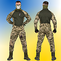 Тактический костюм убакс пиксель усиленный, Весенний военный костюм пиксель рип-стоп, Армейский костюм пиксель