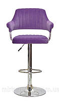 Барный стул Jeff ARM ткань Vel CH-BASE F, пурпурный