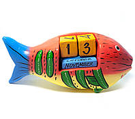 Календарь на стол деревянный Рыба