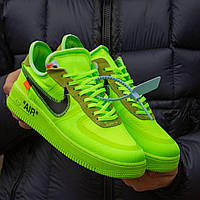 Мужские кроссовки Nike Air Force 1 Low Off-White Green зеленого цвета