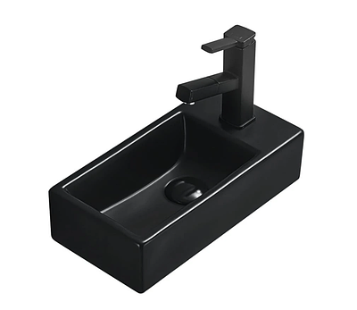 Умивальник (раковина) MEXEN INEZ 40 BLACK MATT лівий накладний підвісний *