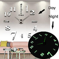 Настенные часы Horloge 3D DIY кварц 27/37/47 55 см с фосфорными цифрами ZH 72520 ОПТ, ДРОП