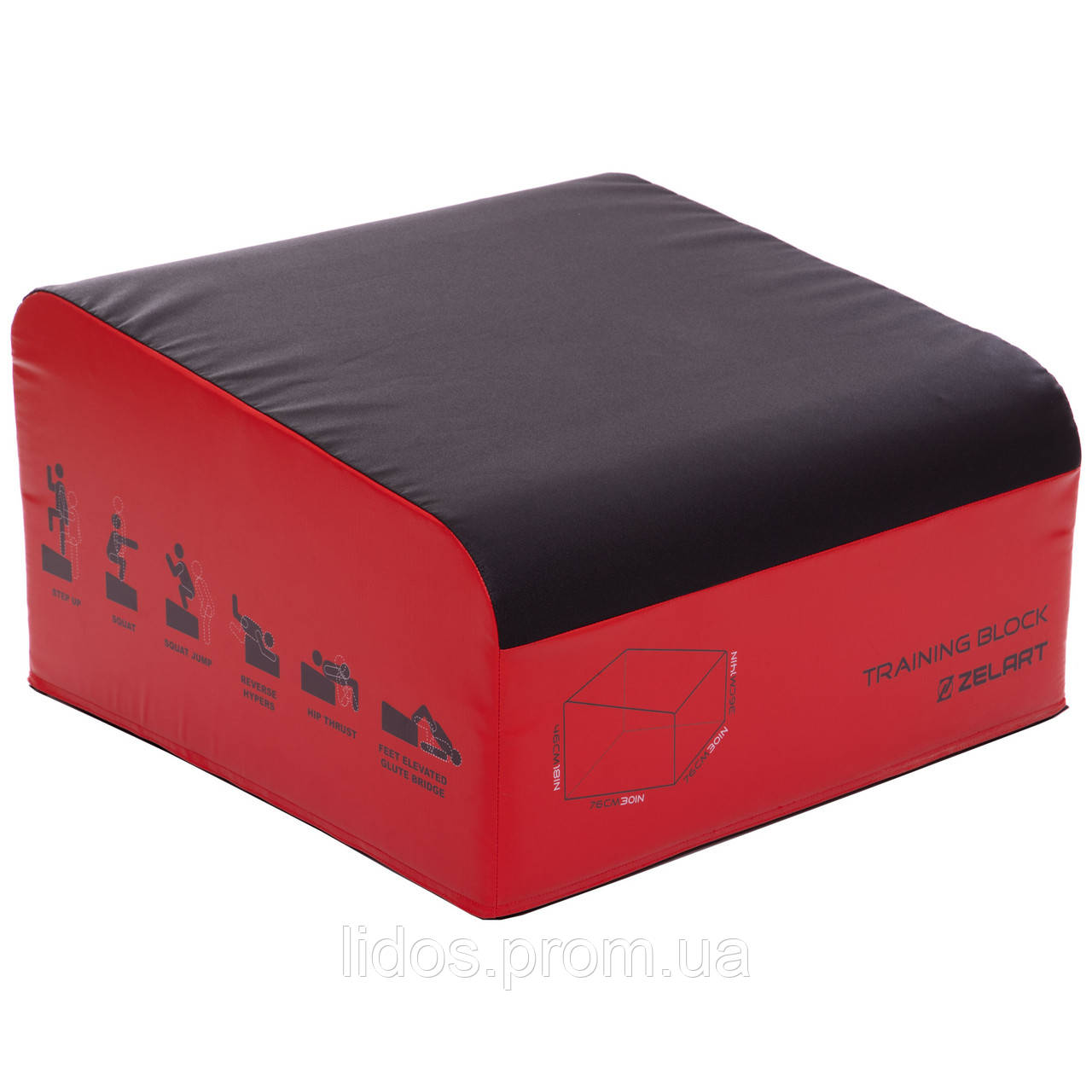 Бокс плиометрический мягкий трапеция Zelart Plyo box FI-3632 1шт 76-76-36/46 см красный-черный ld - фото 1 - id-p2144234313