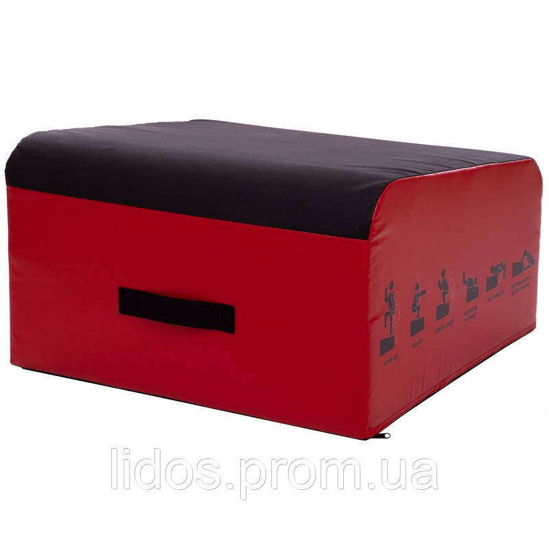 Бокс плиометрический мягкий трапеция Zelart Plyo box FI-3632 1шт 76-76-36/46 см красный-черный ld - фото 5 - id-p2144234313