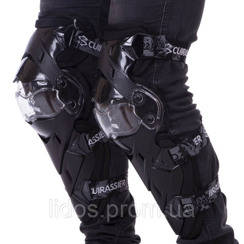Захист коліна та гомілки CUIRASSIER K09 колір чорний-білий ld - фото 2 - id-p2144344552