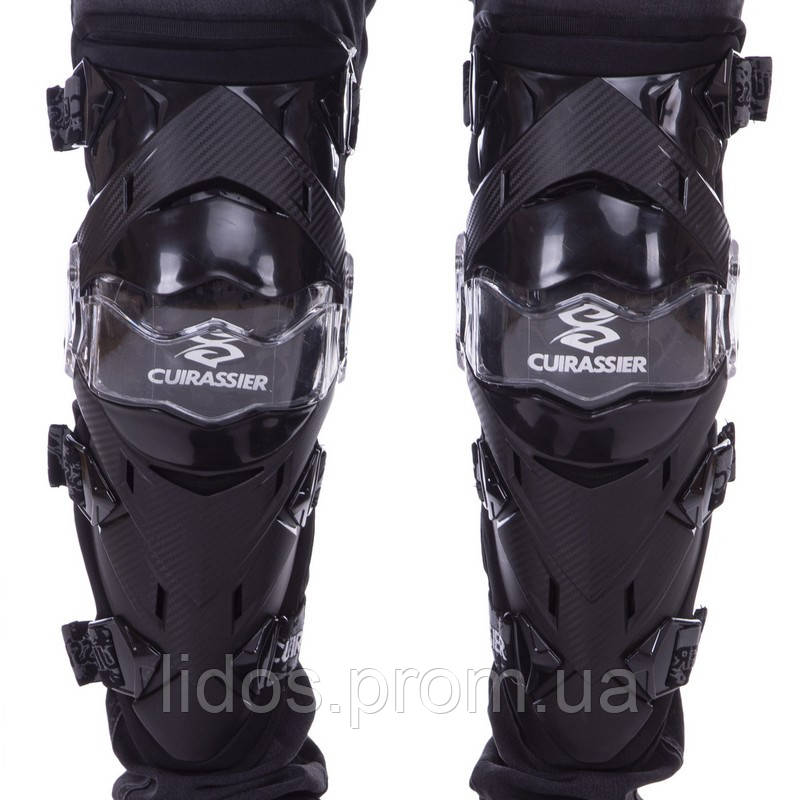 Захист коліна та гомілки CUIRASSIER K09 колір чорний-білий ld - фото 3 - id-p2144344552