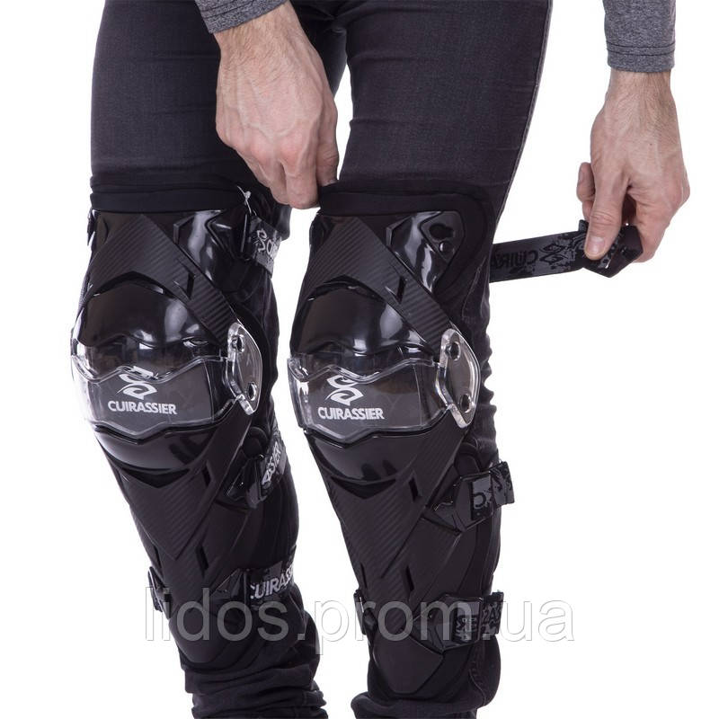 Захист коліна та гомілки CUIRASSIER K09 колір чорний-білий ld - фото 4 - id-p2144344552