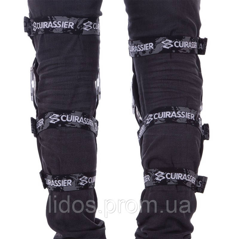 Захист коліна та гомілки CUIRASSIER K09 колір чорний-білий ld - фото 5 - id-p2144344552