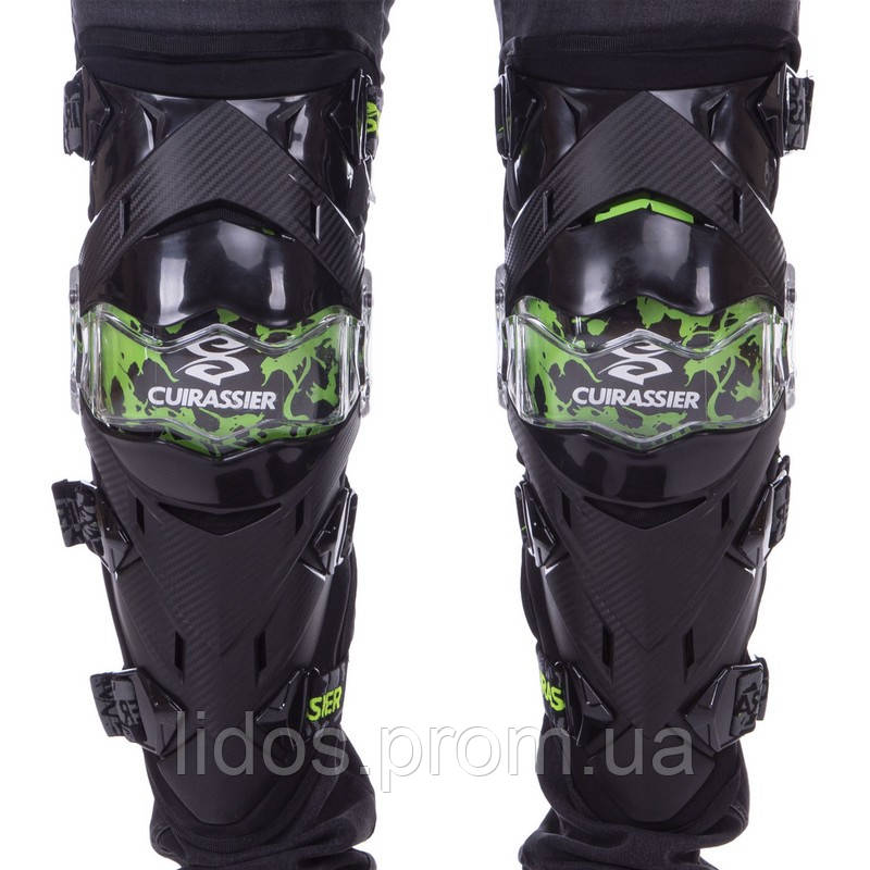 Захист коліна та гомілки CUIRASSIER K09 колір чорний-білий ld - фото 9 - id-p2144344552