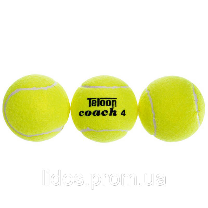 Мяч для большого тенниса TELOON COACH 4 8010412 12шт салатовый ld - фото 2 - id-p2144328577