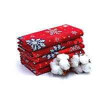 Кухонные полотенца Luxyart "Красные снежинки" размер 35*70 см вафельные 5 шт (LQ-957) ka
