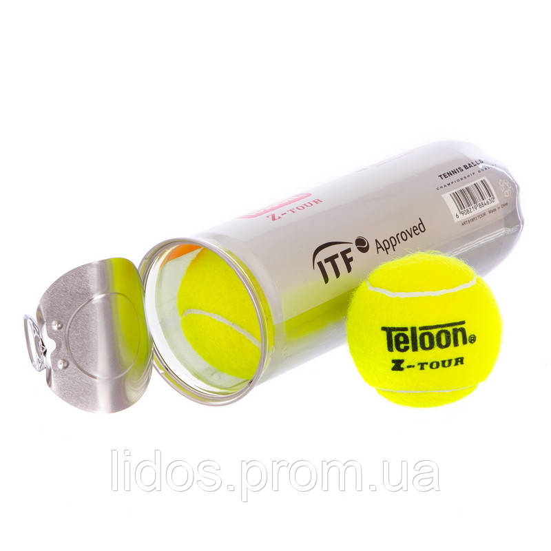 Мяч для большого тенниса TELOON Z-TUOR T818P3 3шт салатовый ld - фото 2 - id-p2144328583