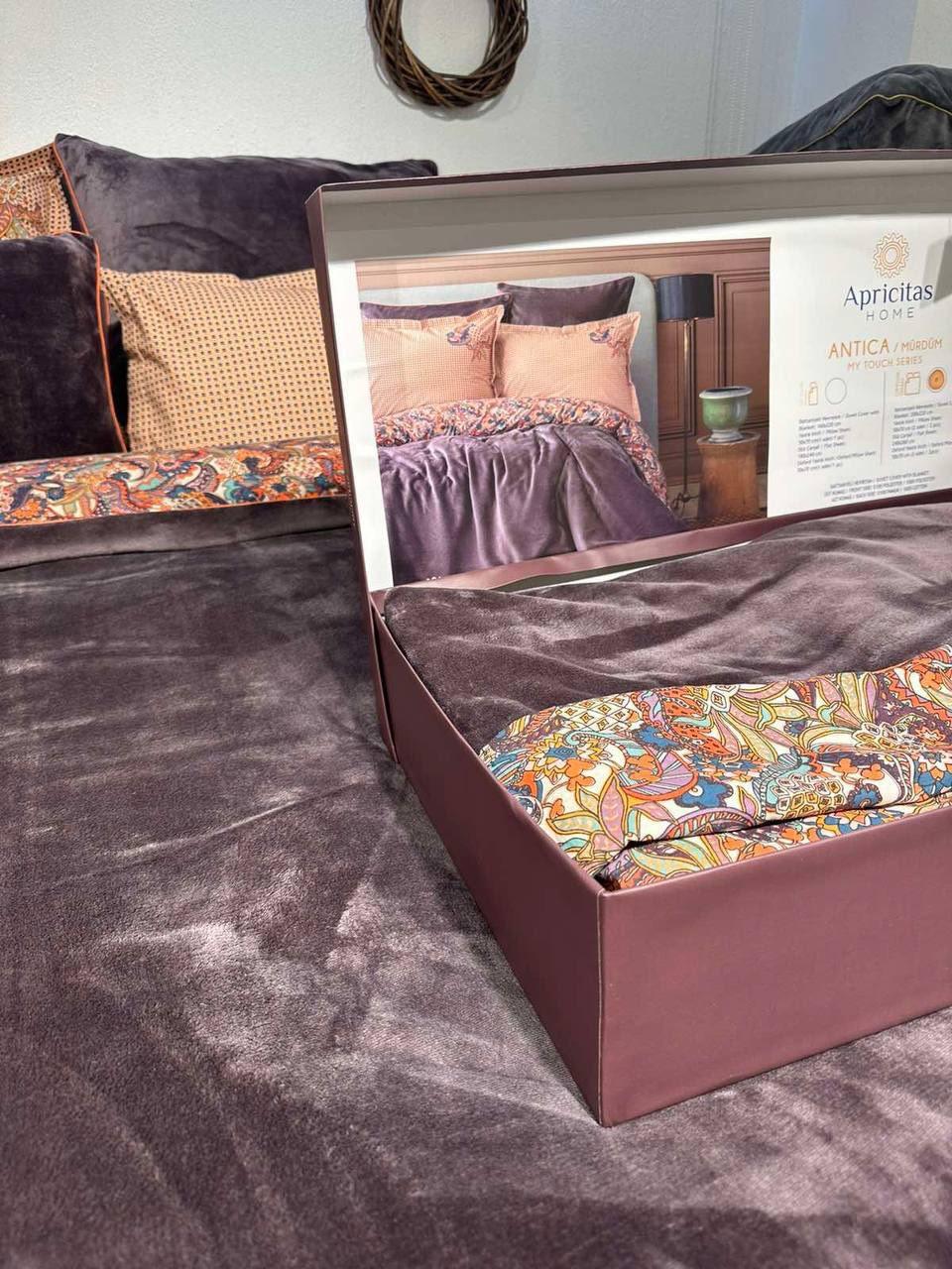 Комплект постельного белья из королевского велюра Apricitas Home евро размер 200*220см , Турция - фото 6 - id-p2144668499
