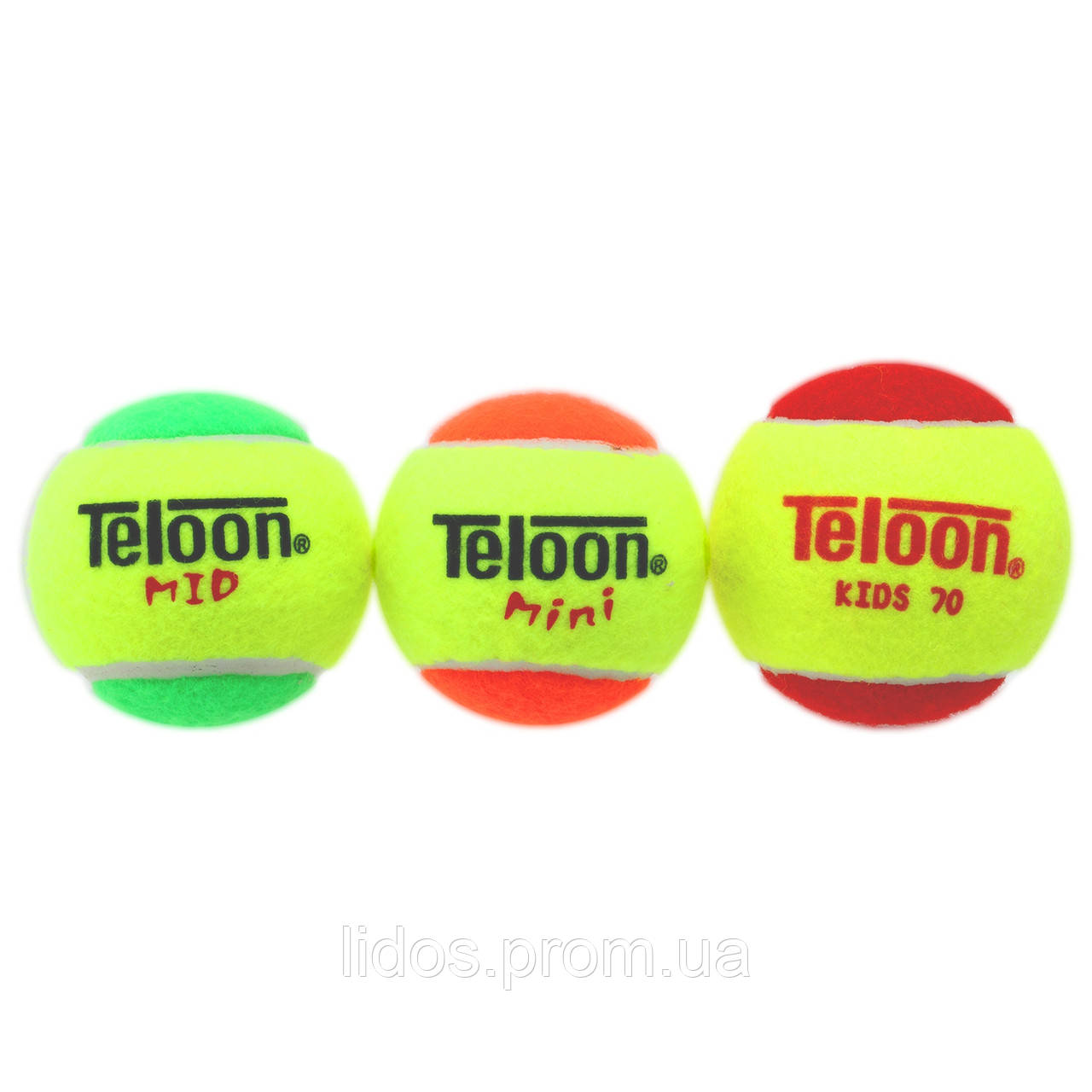 Мяч для большого тенниса TELOON KIDS 70 Stage-3 48шт красный-салатовый ld - фото 9 - id-p2144328587