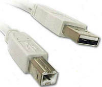 Кабель USB 2.0 - 5.0m AM/BM Atcom, феррит. фильтр, белый (10109)