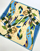 Стильный весенний платок из натурального хлопка. Качественный турецкий платок Молочно - Голубой