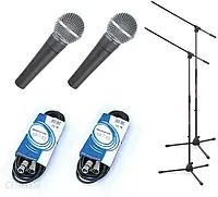 Мікрофон Shure Sm 58 Lce - Zestaw 2 Mikrofony + Statywy + Kable
