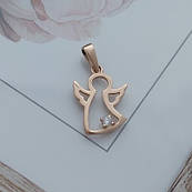 Підвіска золота Янгол з білим круглим фіанітом маленька