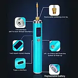Паяльник Акумуляторний BS45 з трьома жалами бездротовий, заряджання USB — Синій, фото 5