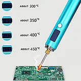 Паяльник Акумуляторний BS45 з трьома жалами бездротовий, заряджання USB — Синій, фото 6