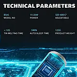 Паяльник Акумуляторний BS45 з трьома жалами бездротовий, заряджання USB — Синій, фото 10