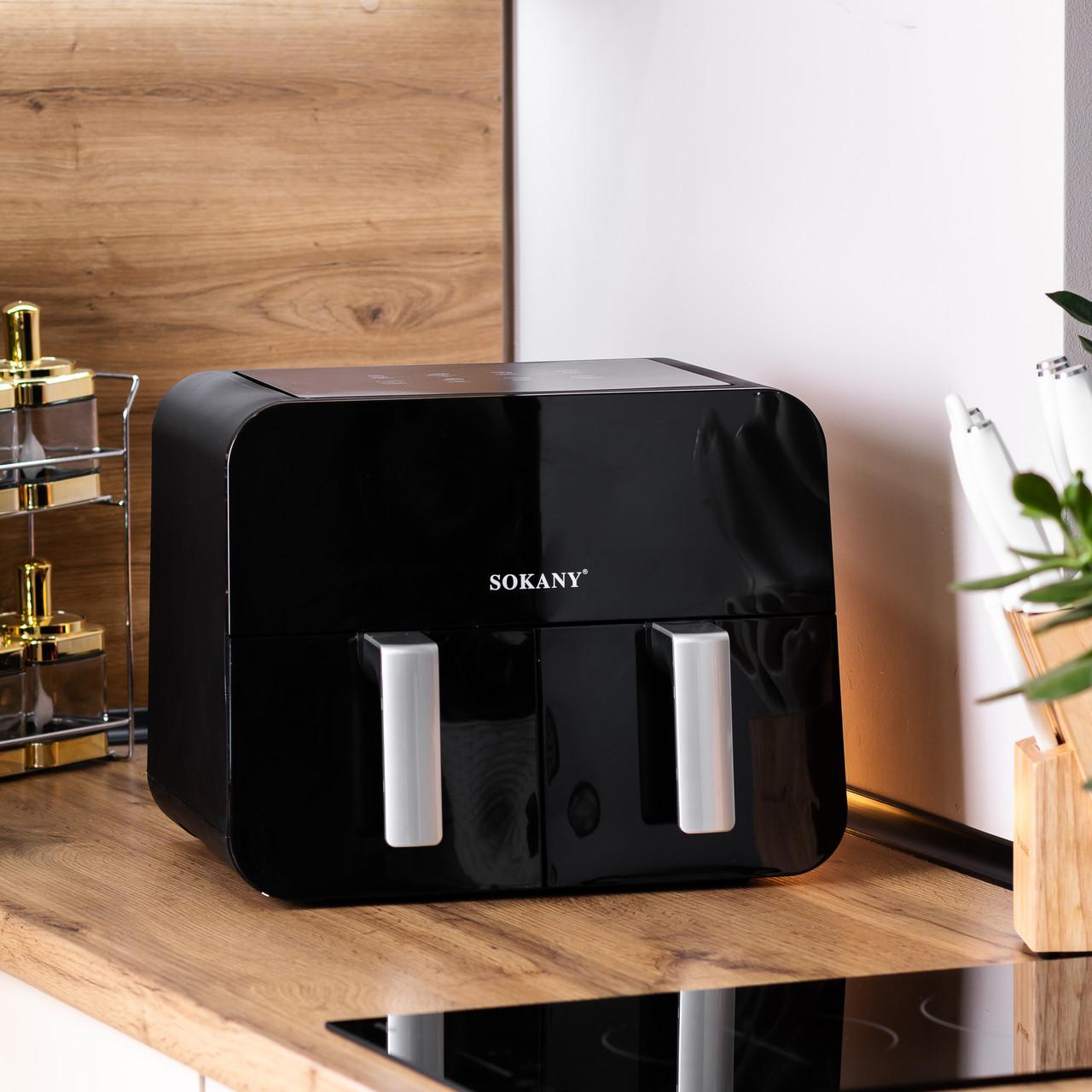 Аерофритюрниця SOKANY SK-10005 10 л 2400 Вт сенсорна з двома відділеннями для приготування без олії, фото 1