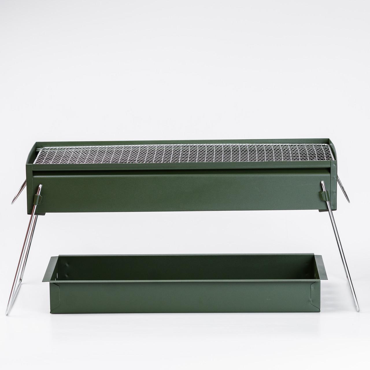 Портативний складаний мангал-барбекю з решіткою для шашлику гриля для риби й овочів, фото 1