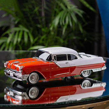 Bluetooth-колонка у формі машинки 3 Вт портативна з FM-радіо та картами пам'яті жовтогарячо-біла