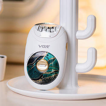 Епілятор VGR V-706 акумуляторний USB 2 швидкості водонепроникний для тіла та ніг 18 пінцетів