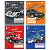 Зошит шкільний 12 аркушів коса лінія Kite Hot Wheels HW24-235, 68136