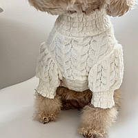 Вязаный свитер для собак весна-осень демисезон Белый M L XL 2XL 3XL