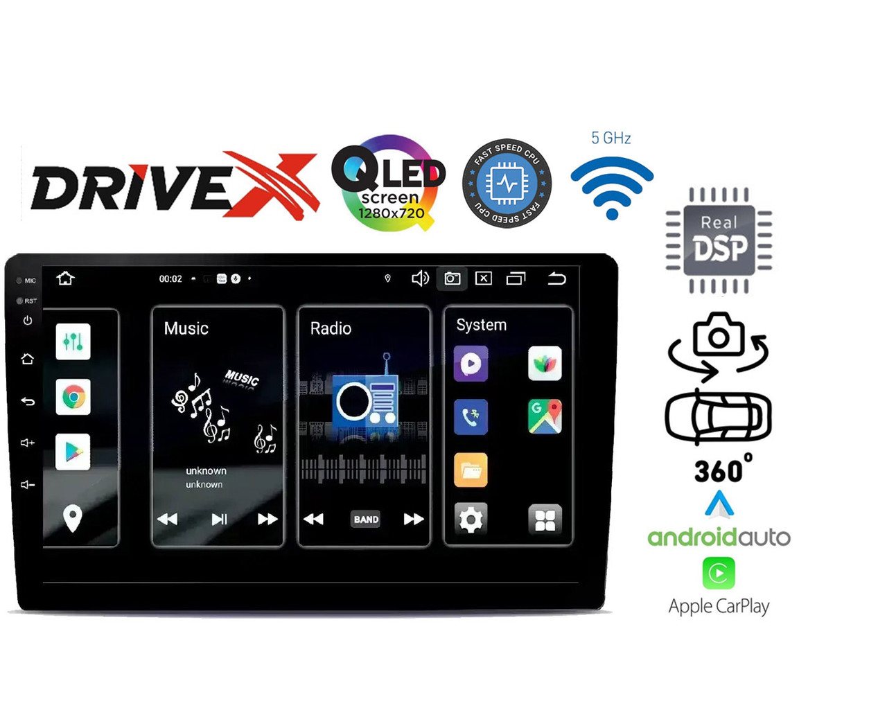 DriveX UN10Q AND 9" мультимедійний центр