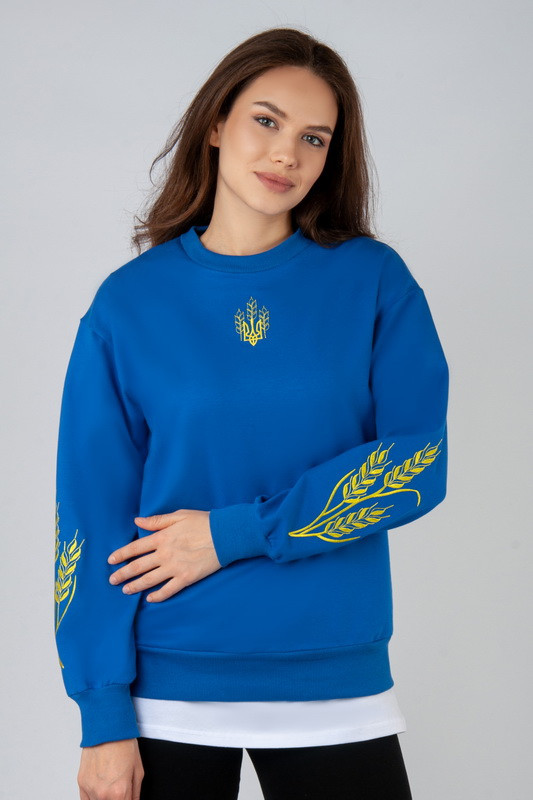 Жіночий світшот з патріотичною вишивкою / двонитка