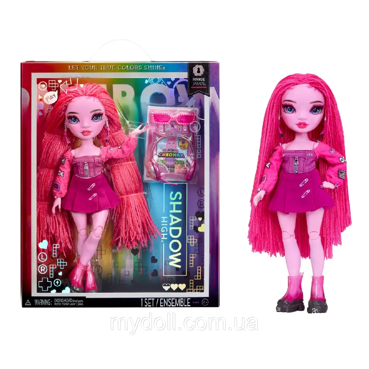 Лялька Рейнбоу Хай Шедоу Хай Пінкі Джеймс Rainbow High Shadow Pinkie James Pink Doll S3 592839 MGA Оригінал