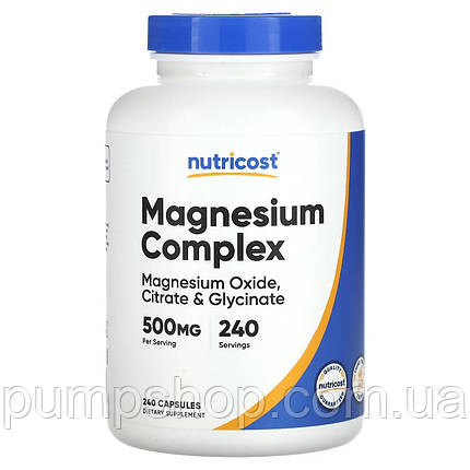 Комплекс магнію Nutricost Magnesium Complex 500 мг 240 капс., фото 2