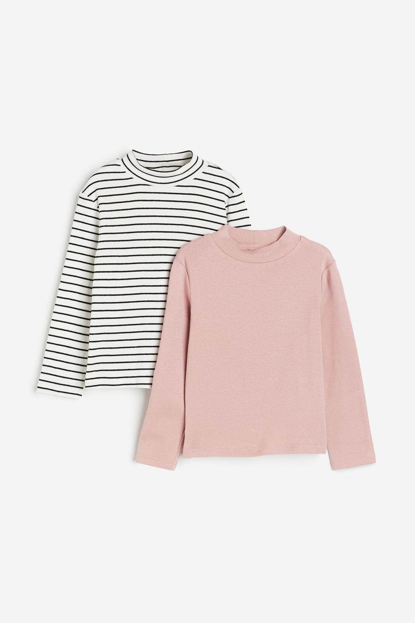 Водолазка зі стійкою біла і рожева H&M 110/116, 134/140см