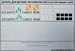 Декалі для вагонів зерновозів епохи УЗ, СЗД, масштабу 1/87 (H0)