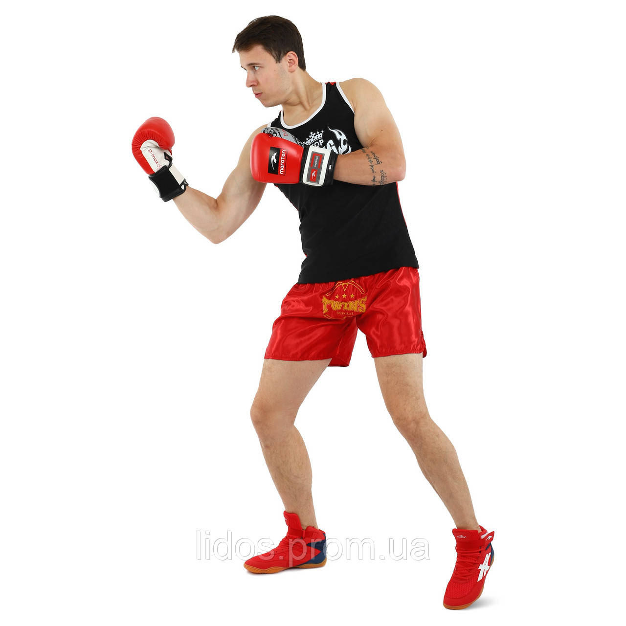 Шорты для тайского бокса и кикбоксинга TWN SPECIAL BO-9949 размер XL цвет красный ld - фото 7 - id-p2144407260