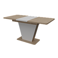 Оригинальный раздвижной обеденный стол КЛАЙД ф-ка Неман 1100-1500*675*750h дуб песочный - белый