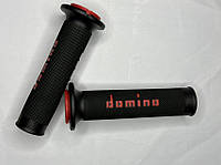 Мото ручки грипсы мягкие фирменные из Италии Domino Original красные тип 2