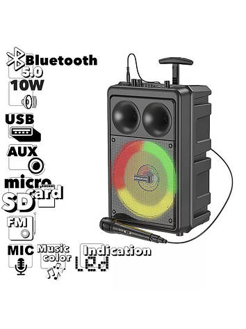 Колонка бездротова музична Bluetooth з мікрофоном, фото 2