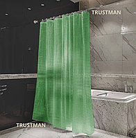 Шторка для ванної 3D Зелений, фіранка-шторка для ванної кімнати, штора для душу