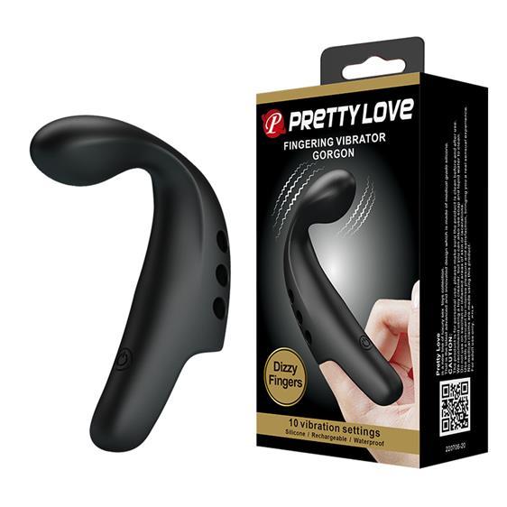 Вібронасадка на палець - Pretty Love Fingering Vibrator Gordon Black Кітті